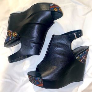 Charles by Charles David Embroidered Wedges